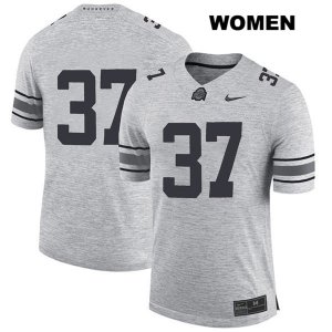 Women's NCAA Ohio State Buckeyes Derrick Malone #37 College Stitched No Name Authentic Nike Gray Football Jersey DT20Z70DX